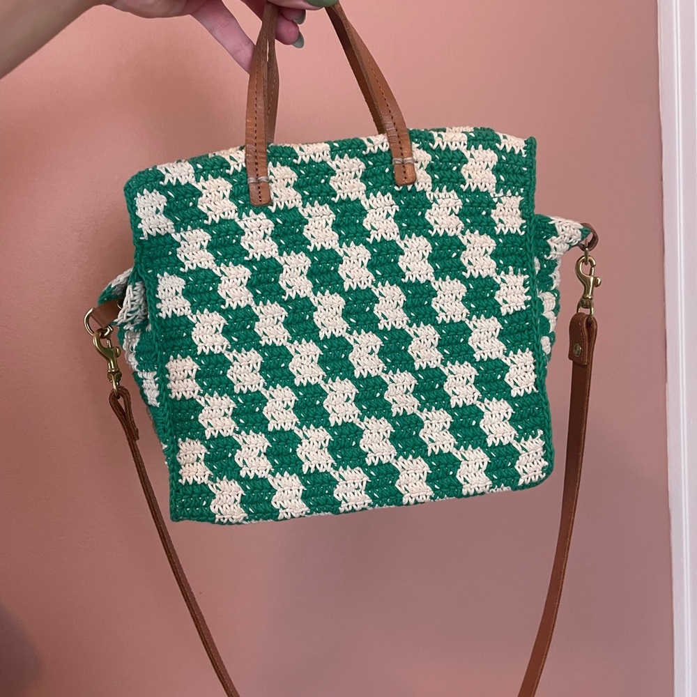 Clare V checker petit simple tote